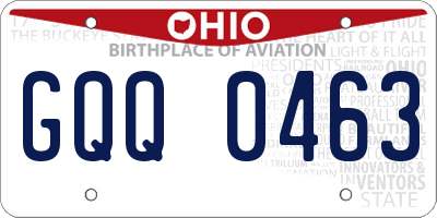 OH license plate GQQ0463