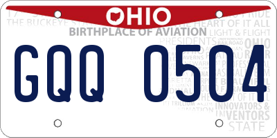 OH license plate GQQ0504