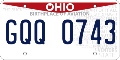 OH license plate GQQ0743