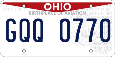 OH license plate GQQ0770