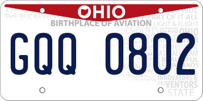 OH license plate GQQ0802