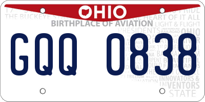 OH license plate GQQ0838