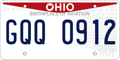 OH license plate GQQ0912
