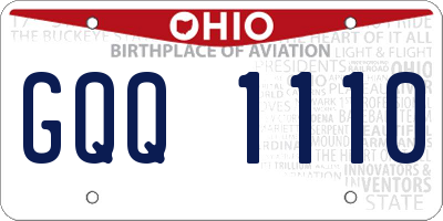 OH license plate GQQ1110