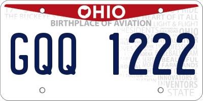 OH license plate GQQ1222