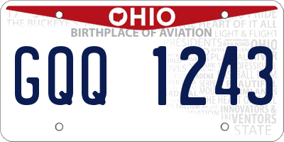 OH license plate GQQ1243