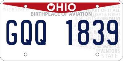 OH license plate GQQ1839