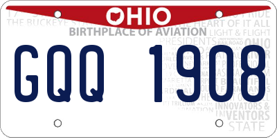 OH license plate GQQ1908