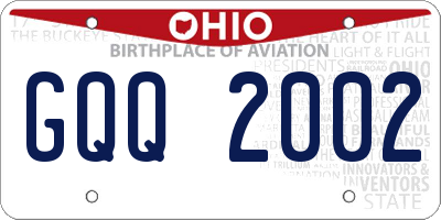 OH license plate GQQ2002