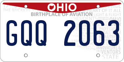 OH license plate GQQ2063