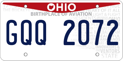 OH license plate GQQ2072