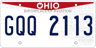 OH license plate GQQ2113