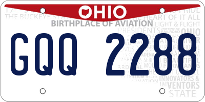 OH license plate GQQ2288