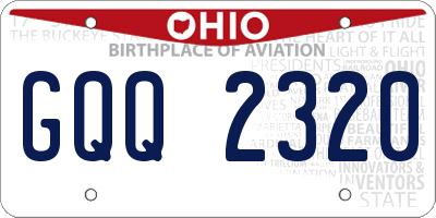 OH license plate GQQ2320