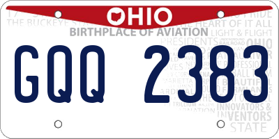 OH license plate GQQ2383