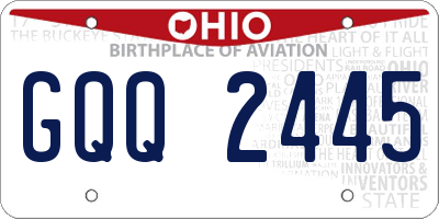 OH license plate GQQ2445