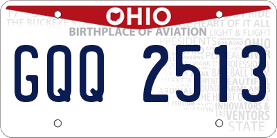 OH license plate GQQ2513