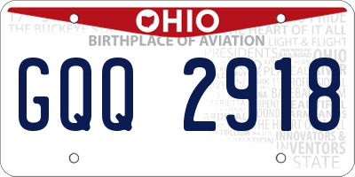 OH license plate GQQ2918
