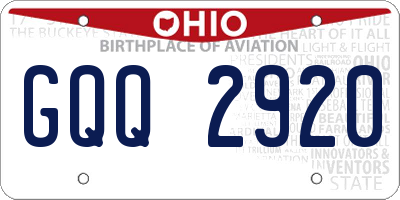 OH license plate GQQ2920