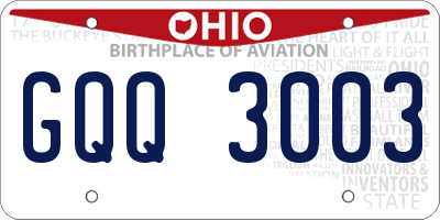 OH license plate GQQ3003