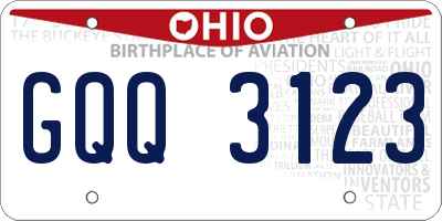 OH license plate GQQ3123