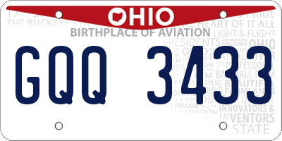 OH license plate GQQ3433