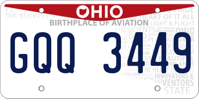 OH license plate GQQ3449