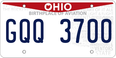 OH license plate GQQ3700