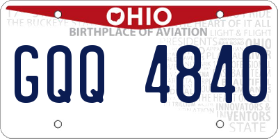 OH license plate GQQ4840