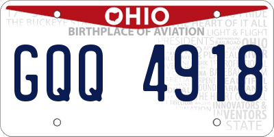 OH license plate GQQ4918