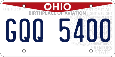OH license plate GQQ5400