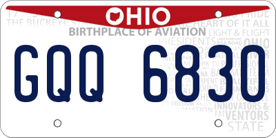 OH license plate GQQ6830