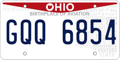 OH license plate GQQ6854