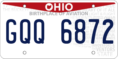 OH license plate GQQ6872