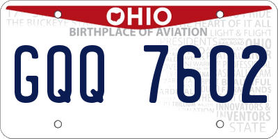 OH license plate GQQ7602