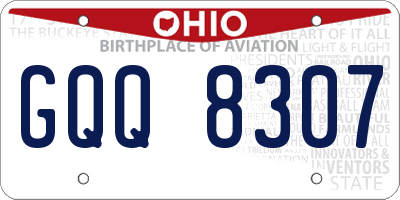 OH license plate GQQ8307