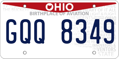 OH license plate GQQ8349