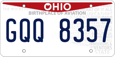 OH license plate GQQ8357