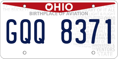 OH license plate GQQ8371