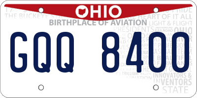 OH license plate GQQ8400