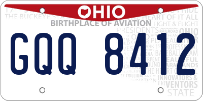 OH license plate GQQ8412