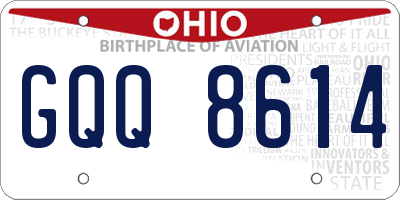 OH license plate GQQ8614