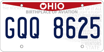 OH license plate GQQ8625