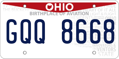 OH license plate GQQ8668