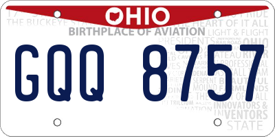 OH license plate GQQ8757