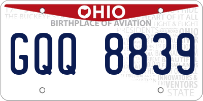 OH license plate GQQ8839