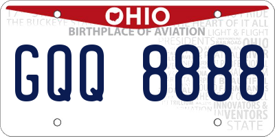 OH license plate GQQ8888
