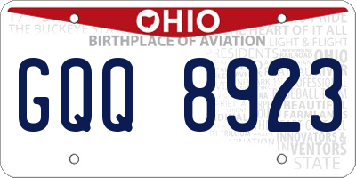 OH license plate GQQ8923