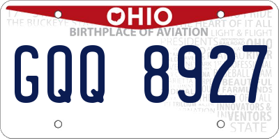 OH license plate GQQ8927