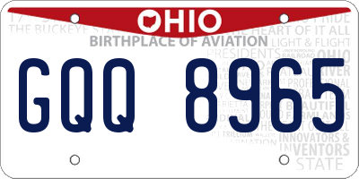 OH license plate GQQ8965